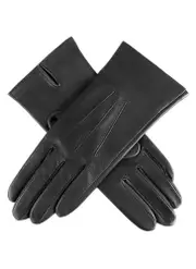 Dents Womens Three Point Leather Gloves in Black