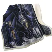 Dark Art Dead of Winter Dragon and Warriors Throw Blanket