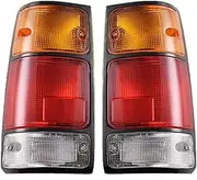 Left Right Car Rear Tail Light Lamp With Bulbs Wires Compatible With Isuzu Pickup 1991 1992 1993 1994-1996 Compatible With Holden Rodeo TF TFR Truck(Black 1 Pair)