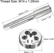 M14×1.25 HSS Metric Tap And Die Set,Thread Tap + Round Die Right Hand HSS Taper