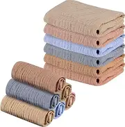 DASHUAIGE 12 Pack Baby Muslin Squares Baby Muslin Cloths Washcloths Natural Cotton Baby Wipes Baby Essentials for Newborn Baby Wiping Bathing Feeding
