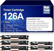 with Chip Compatible 126A (CE310A)Toner Cartridges High Yield Black Toner Cartridge Replacement for HP 100 MFP M175 M175A M175nw M275a M176 M177 CP1020 CP1025,Black-5PC