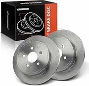 A-Premium 10.63 inch (269.8mm) Rear Solid Disc Brake Rotors Compatible with Select Dodge and Chrysler Models - PT Cruiser 2003-2007, Neon 2003-2005, 2.4L, 2-PC Set