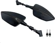 Motorbike Side Mirrors Fit For Benelli TRK502 TRK502X TRK251 TRK 502 TRK502X TRK251 Aluminum CNC Motorcycle Side Mirror Rearview Rotating Side Mirrors(Black)