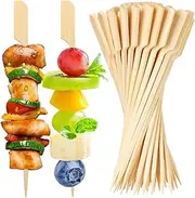 200PCS Bamboo Skewers for Appetizers, [6 Inch] Long Cocktail Picks Fancy Toothpicks for Appetizers, Flat Paddle Wooden Skewers Food Sticks for Party Drinks Fruit BBQ, Charcuterie Boards Accessories