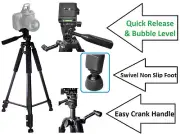 60" Super-Duty Tripod With Case For Panasonic Lumix DMC-GX8 DMC-FZ300 DMC-G7