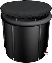 Large Ice Bath,Portable Ice Bath Tub for Athletes, ice Barrel for Cold Water Therapy Training,Foldable Portable Standing Bathtub, Unisex SPA Bathtub,Adult Sized Cold Plunge Pool (Color : Black, Size