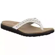 Easy Street Women Flip Flop Thong Sandals Stevie Size US 10N White Studded
