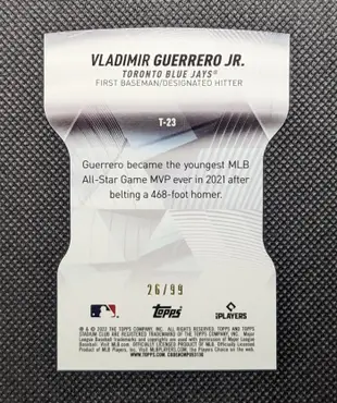 2022 Topps Stadium Club Triumvirates #T-23 Vladimir Guerrero Jr.  Blue Jays 限量99