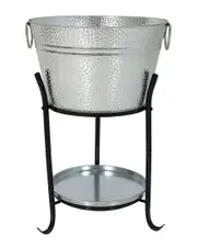 Sunnydaze Ice Bucket Drink Cooler With Stand And Tray NoSize Silver