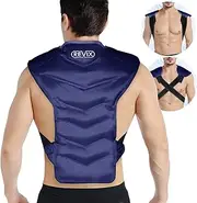 REVIX Large Ice Pack for Back and Shoulder Pain Relief, Reusable Gel cold pack for Full Back Swelling, Bruises & Sprains and Injury Recovery, Soft Plush Lining, Flexible and Long Lasting, Navy