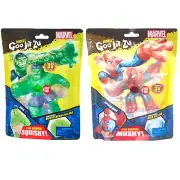 Marvel Heroes of Goo Jit Zu (2 Pack) Spiderman, Hulk (NEW OPEN PACKAGING)