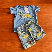 Bonds Bluey Jean Luc Camping T-Shirt Tee And Cargo Shorts Set BNWT Sz 3 & 4