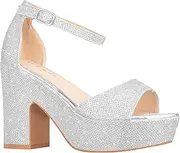 [ILLUDE] Women's Platform Heels Sandals Ankle Strap Block Chunky Heel Open Toe Platform Wedge Sandals – Cleo