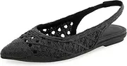 [Aerosoles] Women's Diego Ballet Flat, Black Embroidered Raffia, 10, Black Embroidered Raffia, 10