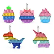 Set of 5 Mini Fidget Toy,small key chain bubble fidget toy for kids and adults