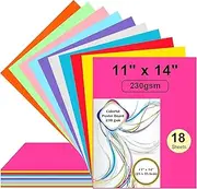 18 Pcs 11" x 14" Poster Board Paper ROOKEA Colorful Poster Board Bulk 230 Gsm Thick Vision Boards Blank Smart PosterBoard for School Arts Craft Projects Drawing Scrapbooking Graphic