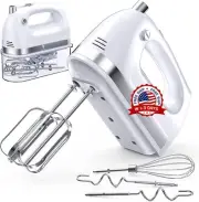 Batidora Electrica de Mano 5 Velocidades para Cocina Facil Limpiar 400W Blanco
