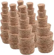 Sosoport 36pcs Wood Cork Stoppers: Tapered Corks for Wine and Beer Bottles Wooden Replacement Glass Vial Plugs Stoppers DIY Craft Projects