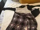 Hue Sleepwear Black Plaid 3 Piece Pajama Set Size Large Style PJ244521