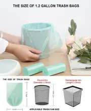 75 Counts AYOTEE Mini Garbage Bags 1.2 Gallon Small Compostable Trash Bags Green