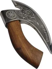 Viking Pizza Axe with Sheath Viking Butcher Axe Viking Pizza Cutter Axe Oliv