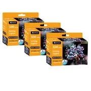 3x Sansai USB Power Indoor/Outdoor 10m 100 LED String Light Party/Christmas Multi