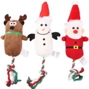 Dog Squeaky Toy for Teething Interactive Tug-of-War Rope Plush Toy for Small Dog