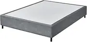 Priceworth Glebe Ensemble Base Queen Bed, Platform Bed Frame with Solid Slatted Base, Upholstered with High-Quality Knitted Grey Fabric, Blend of Plywood, Foam, and Fabric, 36 H x 153.5 W x 203.5 D CM