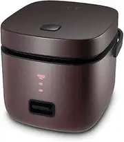 Jonoisax 1.2L Mini Rice Cooker - Multi-Function Removable Nonstick Pot for Cooking Rice, Soup, Stews & Oatmeal, Suitable for 1-3 People,Brown