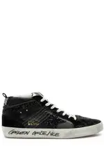 Golden Goose Mid Star Panelled Leather Sneakers - Black - 3 3