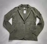 New women's J Crew Factory schoolboy sweater blazer Loden olive green