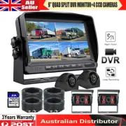 9" QUAD SPLIT MONITOR SCREEN 4x REAR VIEW BACKUP CCD CAMERA SYSTEM FOR TRUCK AU