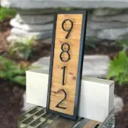 Street Address Mailbox House Number REFLECTIVE Modern 5 Inch Metal Black