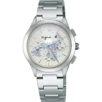在飛比找PChome24h購物優惠-agnes b. 全球旅行世界地圖三眼計時中性錶(BWY05