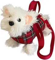 [UNMULFC] Dog Plush Crossbody Bag for Women Cute Furry Fuzzy Dog Purse Small Backpack Western Highlands Kawaii Stuffed Animal Bag, Multi, Medium, Casual
