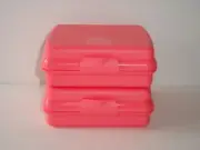 Tupperware Guava Sandwich Keepers Set of 2 Clamshell Hinged Design Brand New