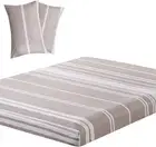 Vaulia Soft Microfiber Deep Pocket Fitted Sheet Set, Print King, Beige