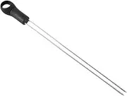 Toddmomy 6Pcs BBQ Skewers Reusable Stainless Steel Barbecue Sticks with Ergonomic Plastic Handles for Safe Grilling for Outdoor BBQ Parties Family Dinners Black