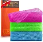 3 Pieces African Bath Sponge African Net Long Net Bath Sponge Exfoliating Sho...