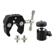 Aluminum Super Clamp 360° Mini 1/4" Tripod Mount for DSLR Camera Tripod Monitor