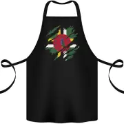 Torn Dominica Flag Dominican Day Football Cotton Apron 100% Organic