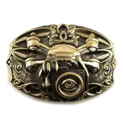 Drone solid brass belt buckle, handmade Combat quadcopter with camera.