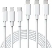 GDSanlian 3-Pack 2M USB C to Lightning Cable 20W Fast Charging - MFi Certified iPhone Charger Cord for iPhone 15/14/13/12/11/X/8, iPad Pro/Air - 480Mbps Data Sync & PVC Durability (White)