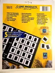 Slide Saver C-Line Storage Page Holds 20 35mm slides per slide- 5 per pack New