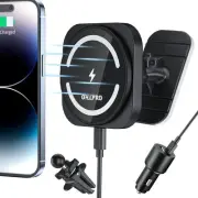 for Magsafe Car Mount, Super Strong Magnetic Wireless Car Charger Compatible ...