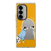 Galaxy Z Fold6 Clear Case Checkered Dalmatian Great Dane Mirror