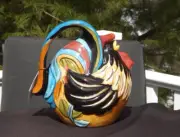 Jameson & Tailor Blue Sky Clayworks Rooster Teapot