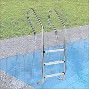 Swimming Pool Ladder,Pool Pedal Ladder,Stainless Steel Step Handrail,Pool Steps for Outdoor/Indoor/In-Ground Swimming Pools,Easy to Install(3 Step)