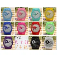 在飛比找蝦皮購物優惠-EXO 馬卡龍 手錶  EXO手錶  11色加送exo手環和